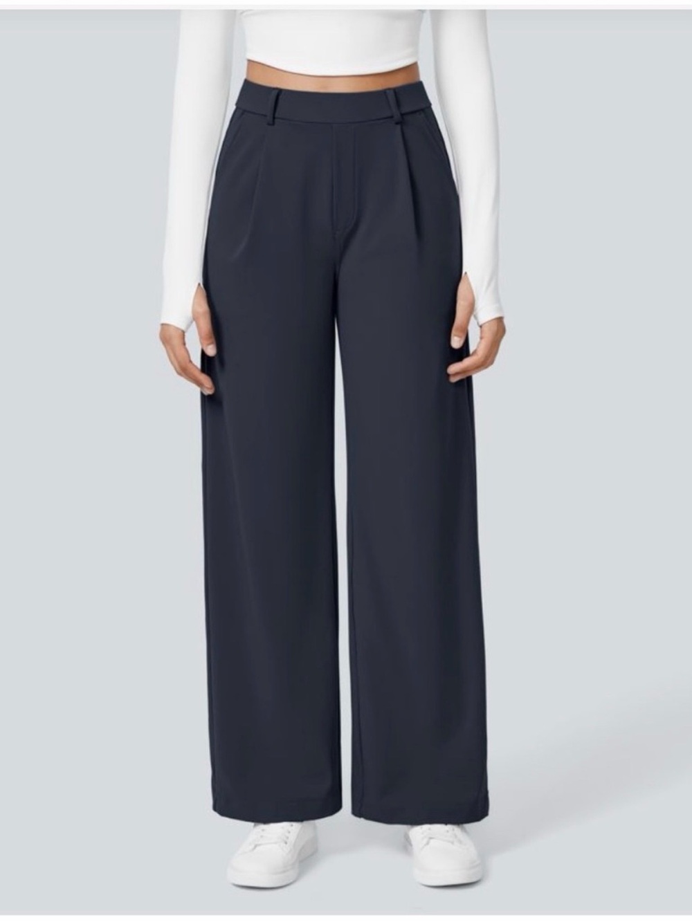 NWT HALARA Wide-Leg High-Waist Trouser Pants